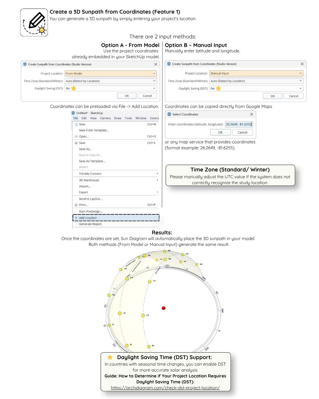 Create a 3D Sunpath from Coordinates